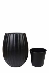 Blumentopf BALAO ARC Fiberglas 39x50 cm Schwarz Blumentopf BALAO ARC Fiberglas 39x50 cm Schwarz