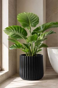 Blumentopf VEKRA ARC Fiberglas 38x40 cm Schwarz