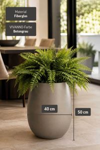 Blumentopf BALAO Fiberglas 40x50 cm Grau Blumentopf BALAO Fiberglas 40x50 cm Grau