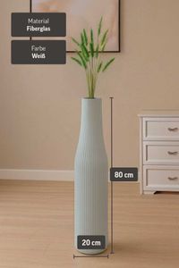 Bodenvase Fiberglas VERTIGO Weiß Matt 