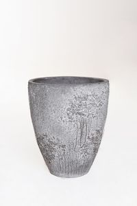 Pflanzkübel Blumentopf Fiberzement OPALA Grau-Weiß