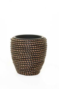 Pflanzkübel Rattan MASTELLO Schwarz Natur