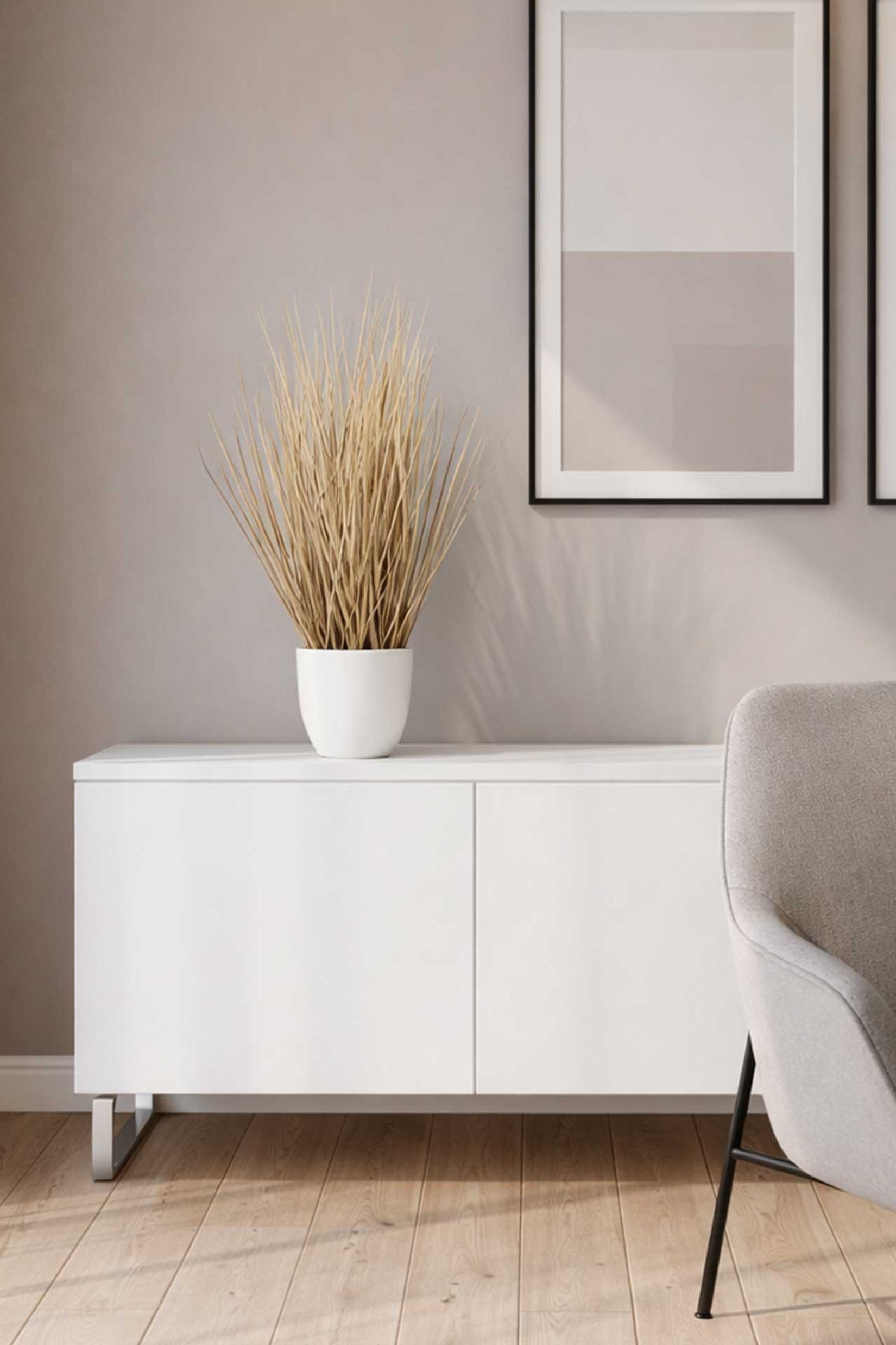 Kunstgras Ziergras künstlich im Topf Kunstpflanze BOHO Beige Braun