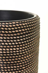 Pflanzkübel Rattan MACETA Schwarz Natur