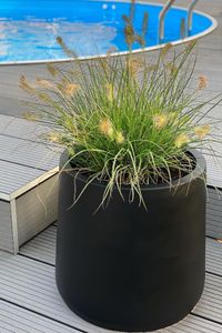 Pflanzkübel Blumentopf rund VEKRA Schwarz Matt