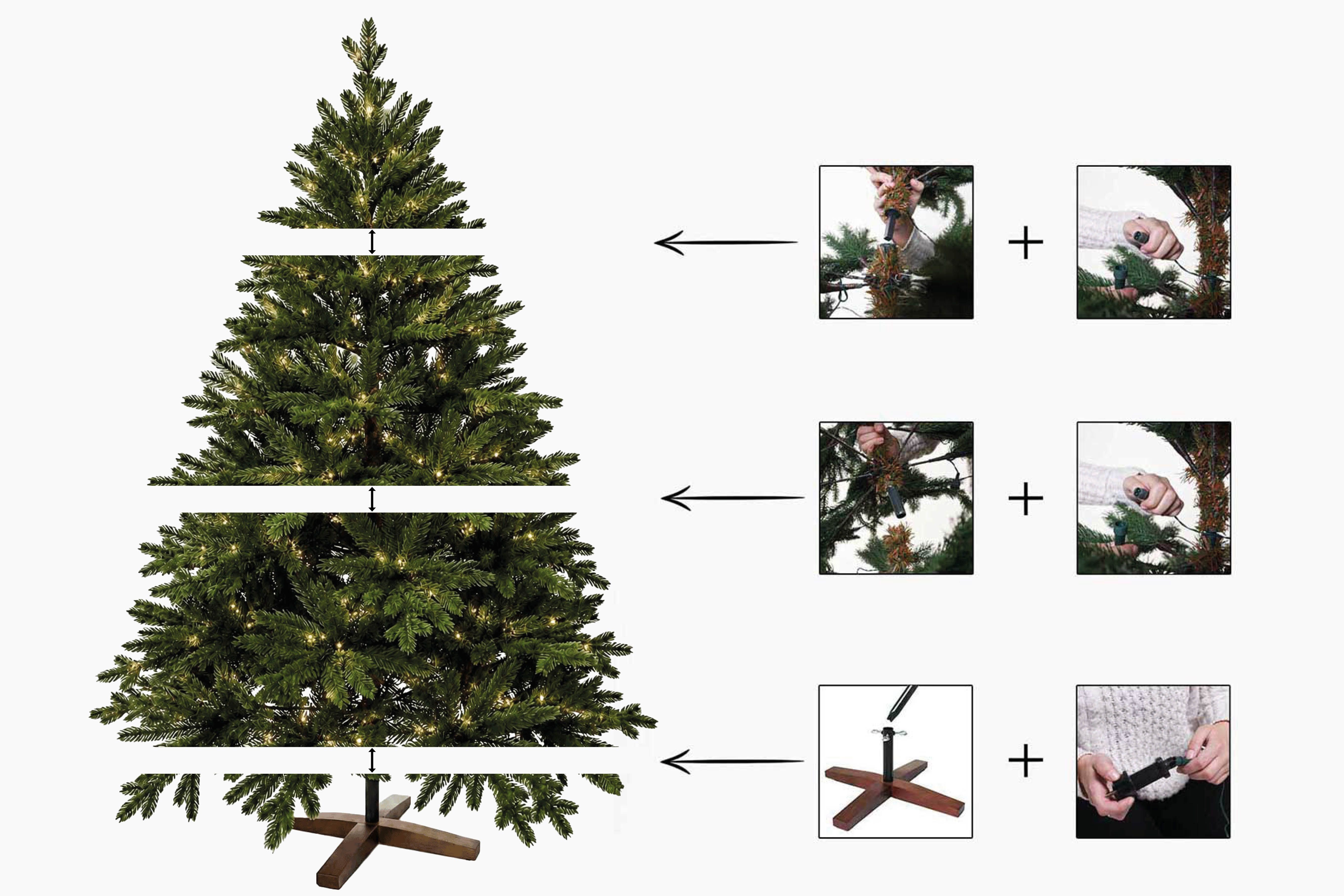 Künstlicher Premium Weihnachtsbaum Nordmanntanne LED, 120 cm hoch | 401201855120