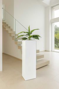 Pflanzkübel Blumenkübel MDF BLOCK Säule weiß matt