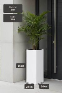 Pflanzkübel Blumenkübel Zink "Block", Weiß