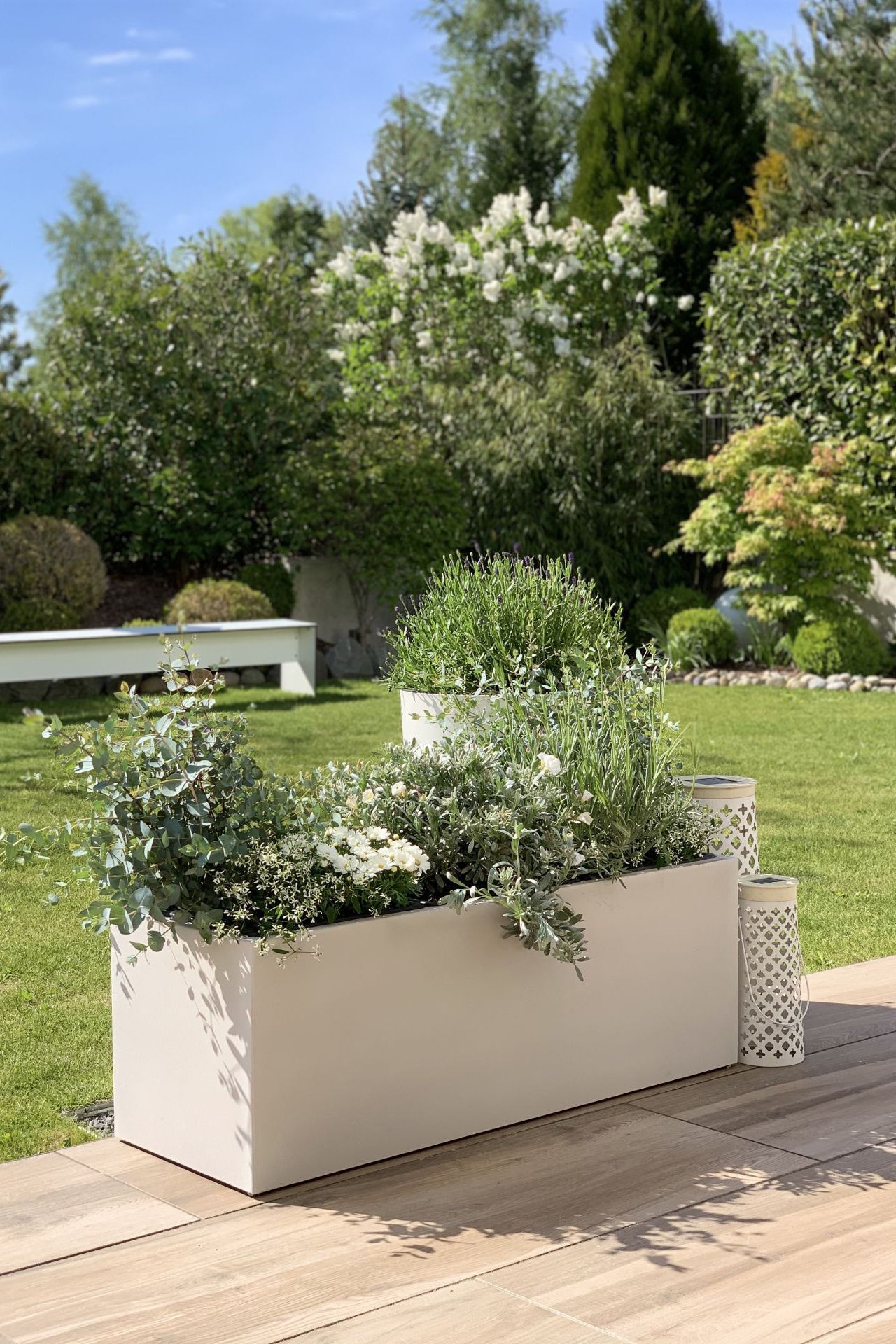 VIVANNO Balkonkasten Aus Fiberzement – Moderner Blumenkasten Zum Aufhängen (Grau, 62 Cm)