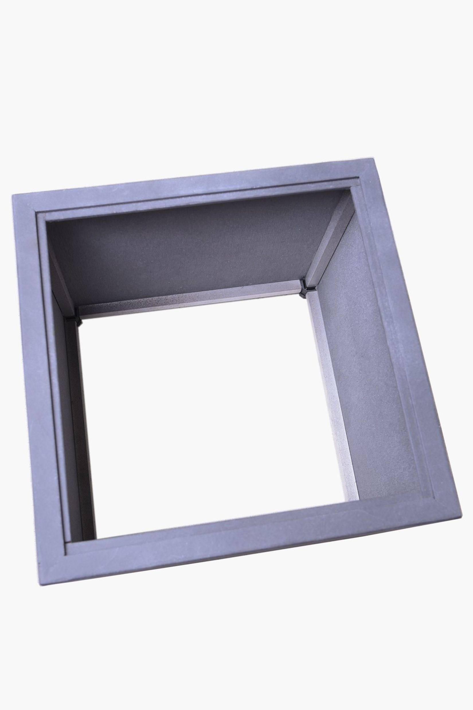 Pflanzkübel Blumenkübel Fiberzement "Block" Würfel, Grau