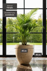 Blumentopf Fiberglas ANIRA 45x46 cm Beige