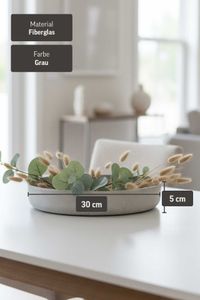 Pflanzschale Dekoschale Fiberglas ORYVEN Beton-Design Grau