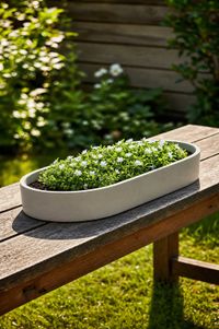 Pflanzschale Dekoschale SOLENA Fiberglas Betongrau
