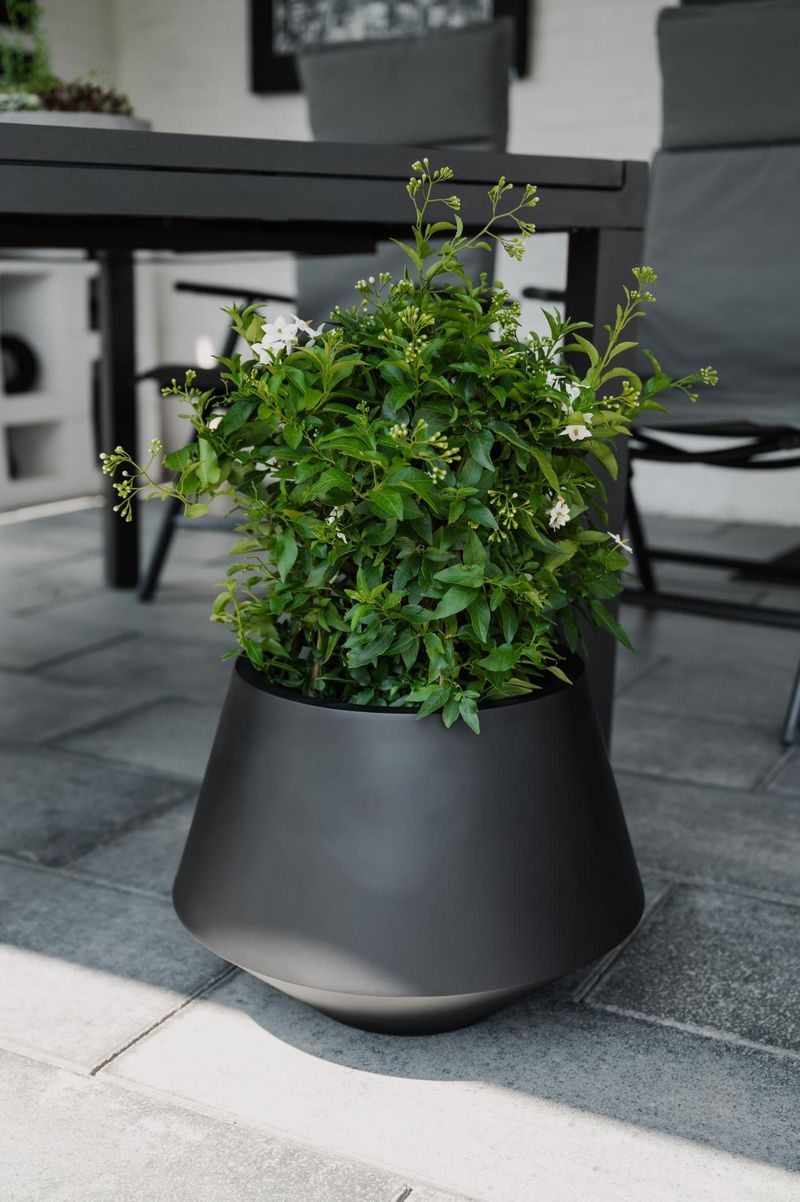 Pflanztopf Pflanzkübel Fiberglas BERBELIT Schwarz Matt | 19101103430