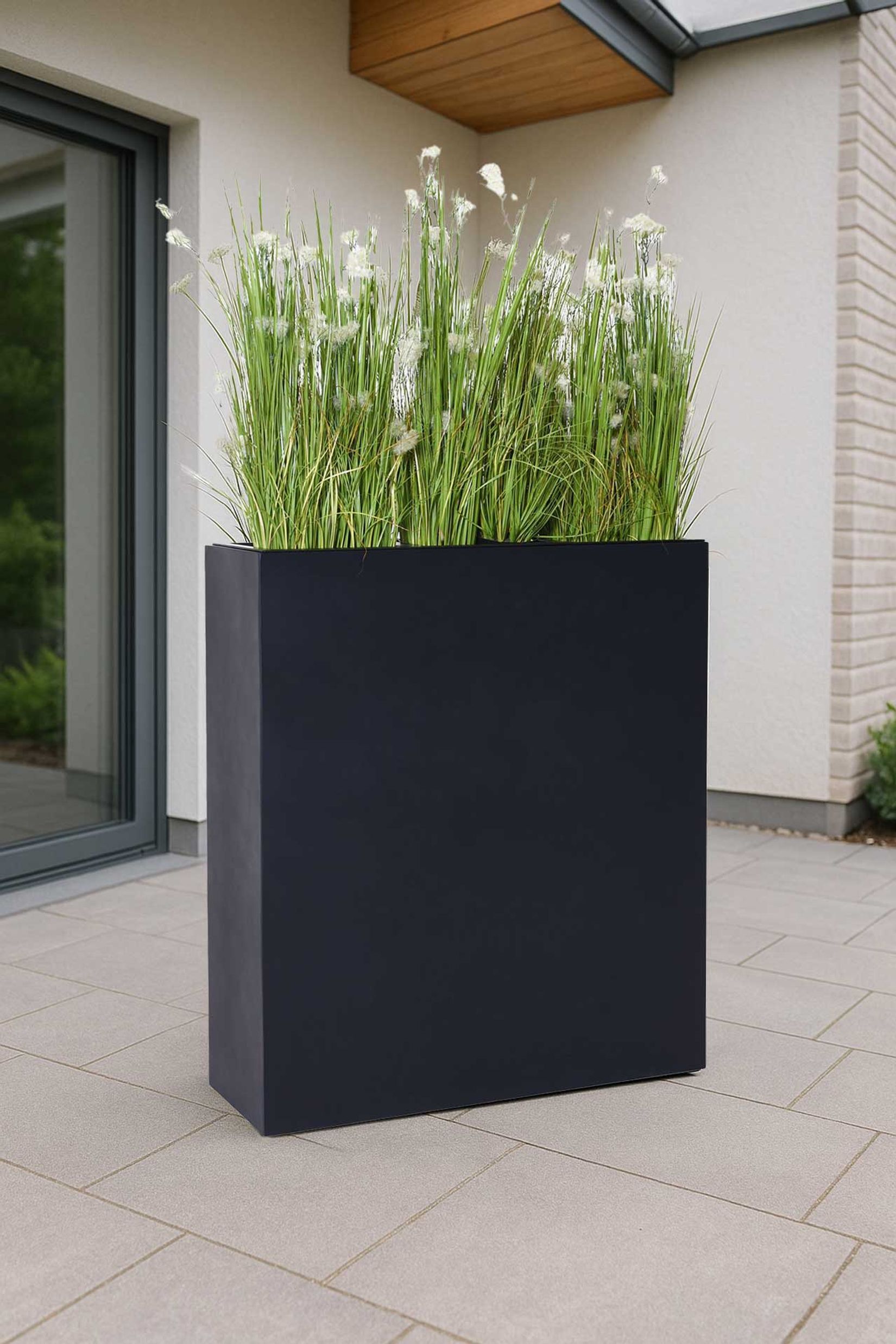 Pflanzkübel Raumteiler Fiberglas "Elemento" 100, Anthrazit