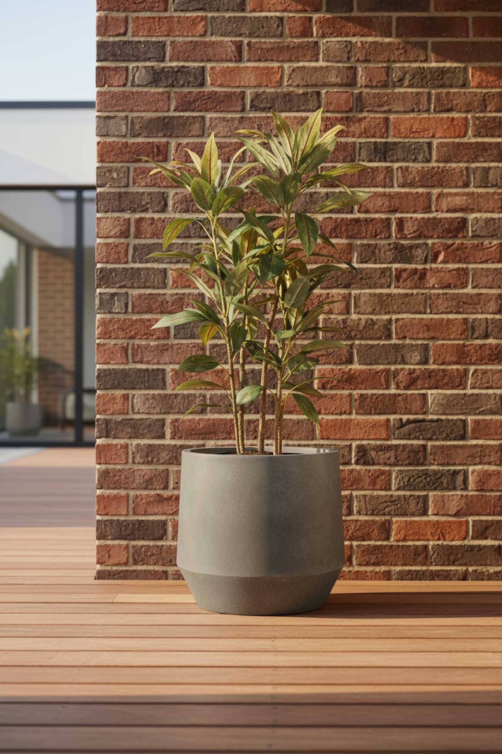 Pflanzkübel Blumenkübel Fiberglas NEXORA Vesuvgrau