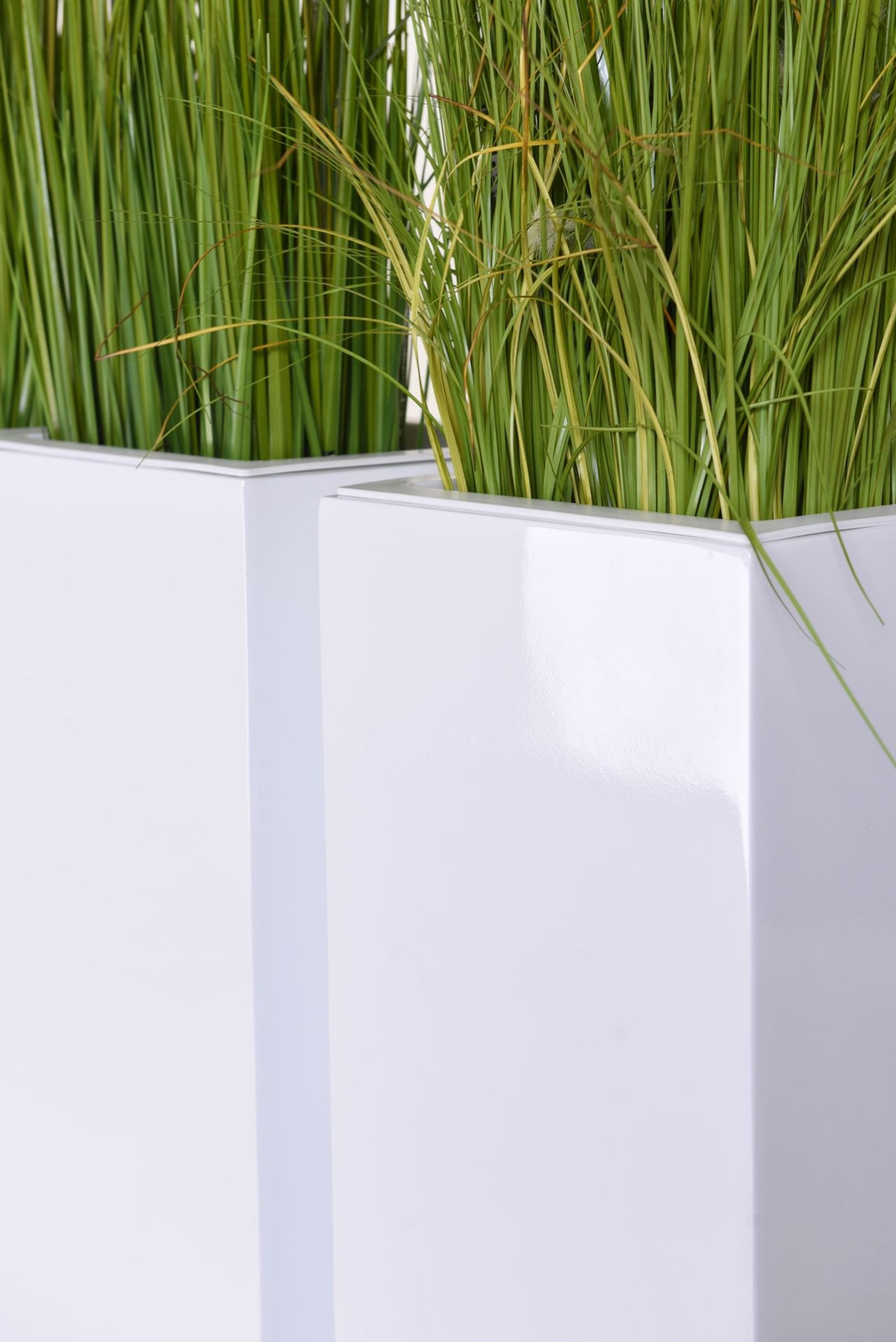 Pflanzkübel Raumteiler Eckkombination Fiberglas "Corner" 100, Weiß Hochglanz