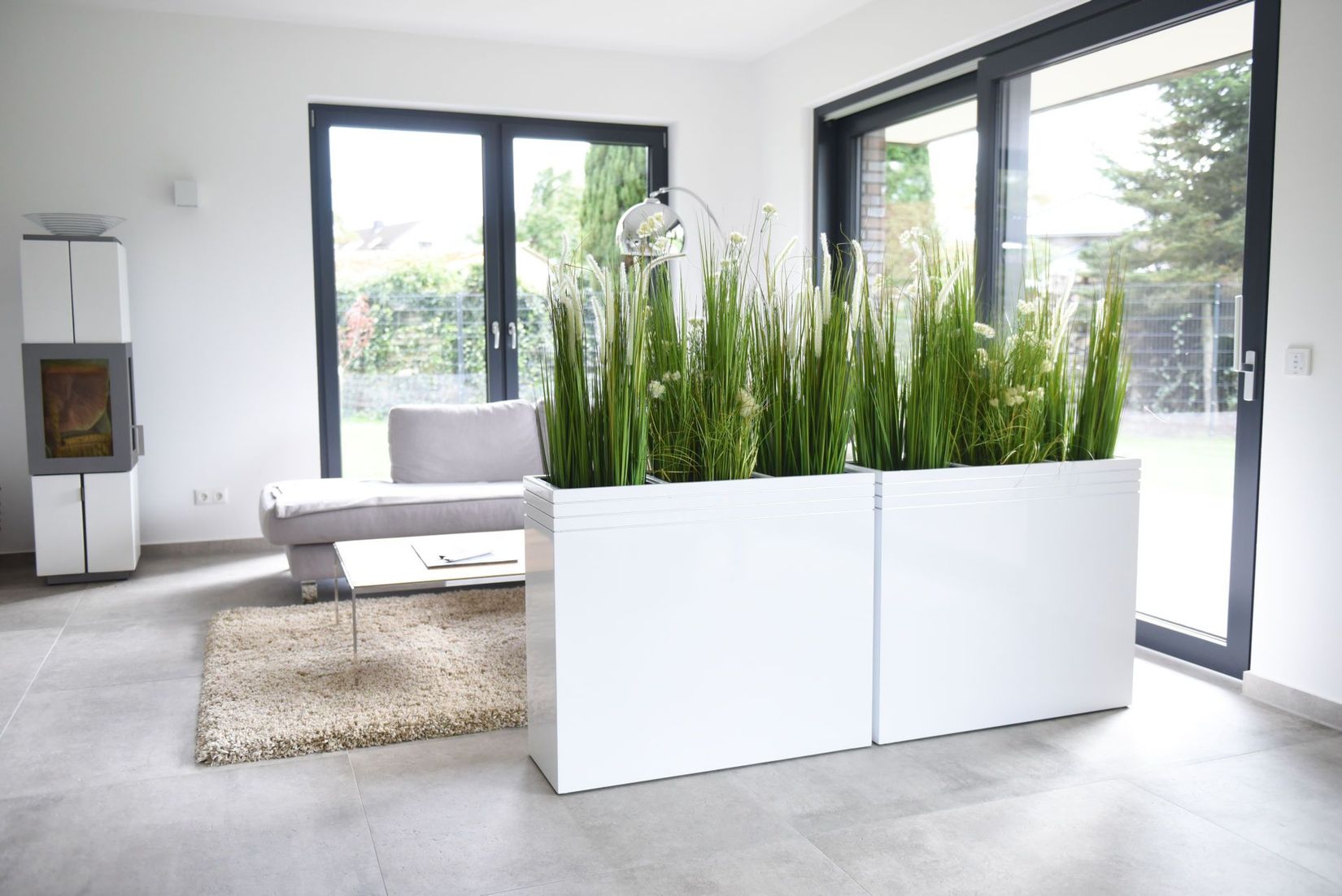 Raumteiler exklusiv Fiberglas "Elemento" Weiß seidenmatt