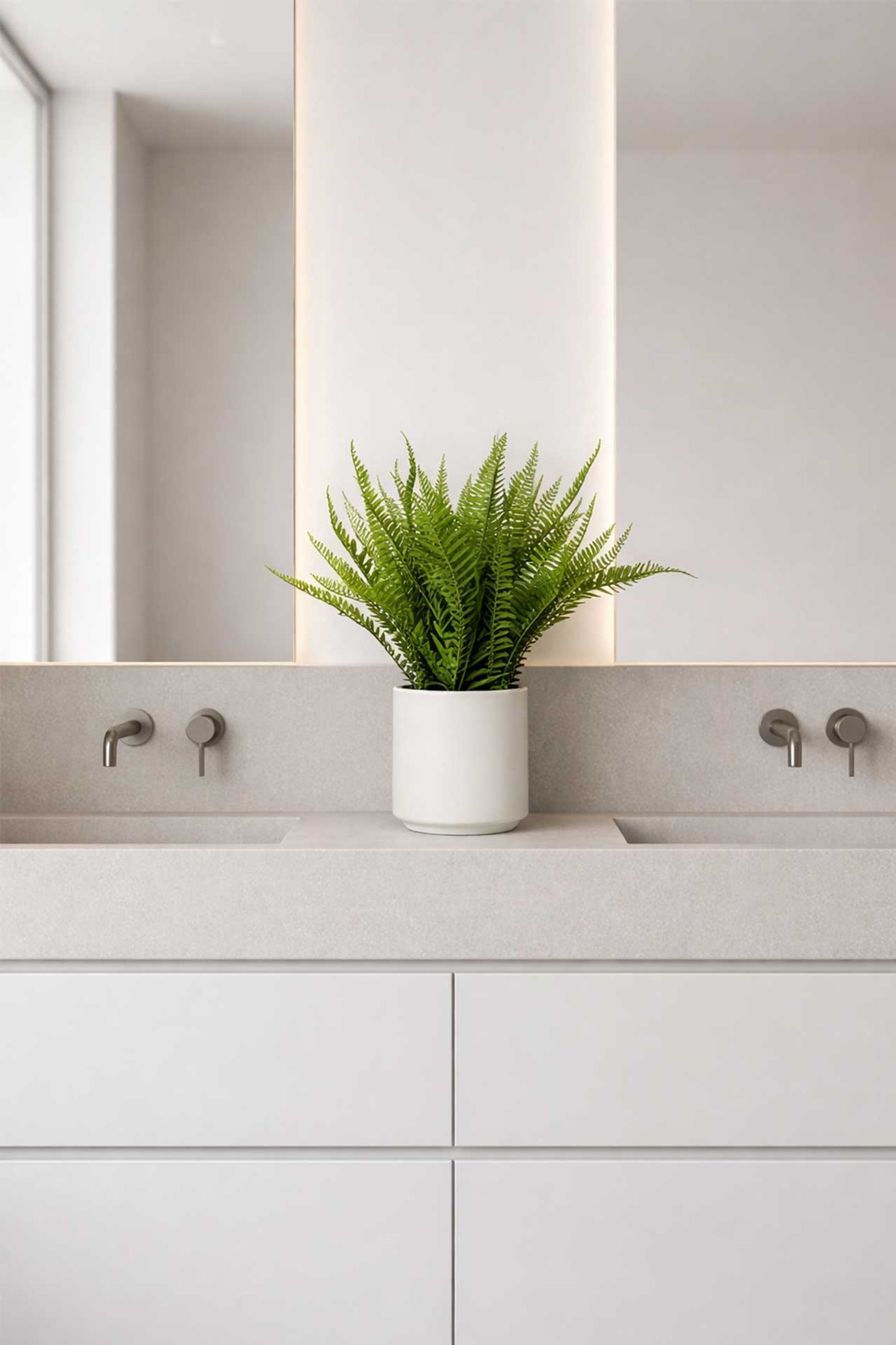 Kunstpflanze Farn im Dekotopf Kunststoff IRATZEA