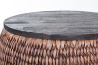 Tisch mit Holzplatte rund Wasserhyazinthe "Fox", Waschbraun