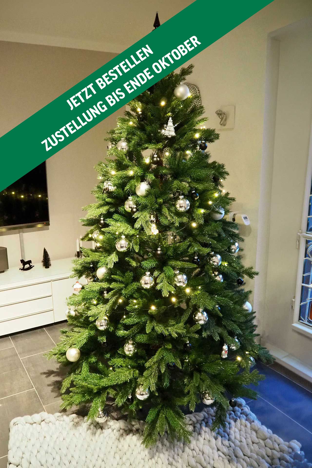 Künstlicher Weihnachtsbaum Premium Nordmanntanne, 210 cm hoch | 402101362102