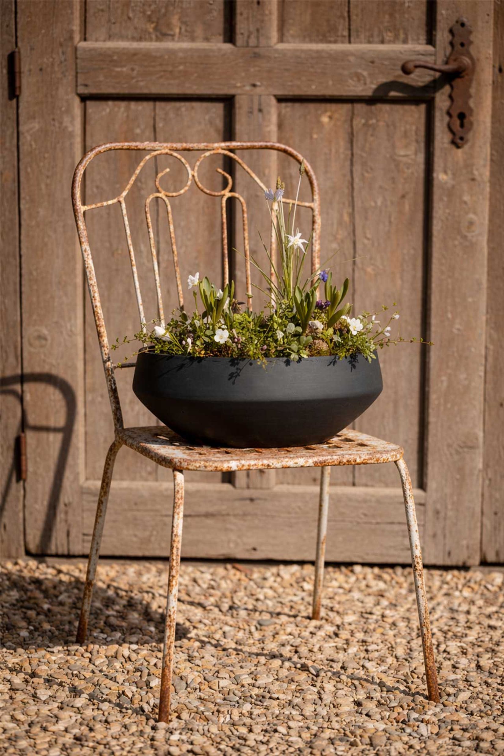 Pflanzschale SKRELLE Fiberglas 36x13 cm Anthrazit