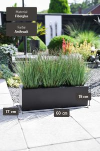 Blumenkasten Fensterbankkasten Fiberglas "Flobo", Anthrazit