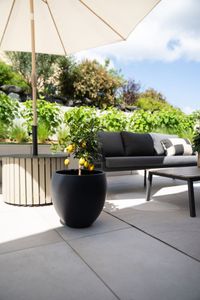 Blumentopf Fiberglas PLUTO Anthrazit