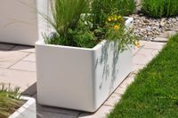 Pflanzkübel Blumenkübel Fiberglas Weiß Matt MAXI ROUND