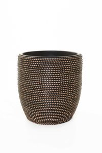 Pflanzkübel Rattan MASTELLO Schwarz Natur