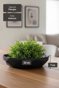 Pflanzschale Dekoschale Fiberglas CAVERO Anthrazit