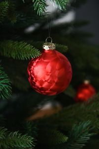 Weihnachtskugeln Weihnachtsbaumkugeln Glas Eislack Eis ICY 18-teilig Rot