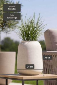 Tischvase MONTI Fiberglas 24x34 cm Beige Tischvase MONTI Fiberglas 24x34 cm Beige