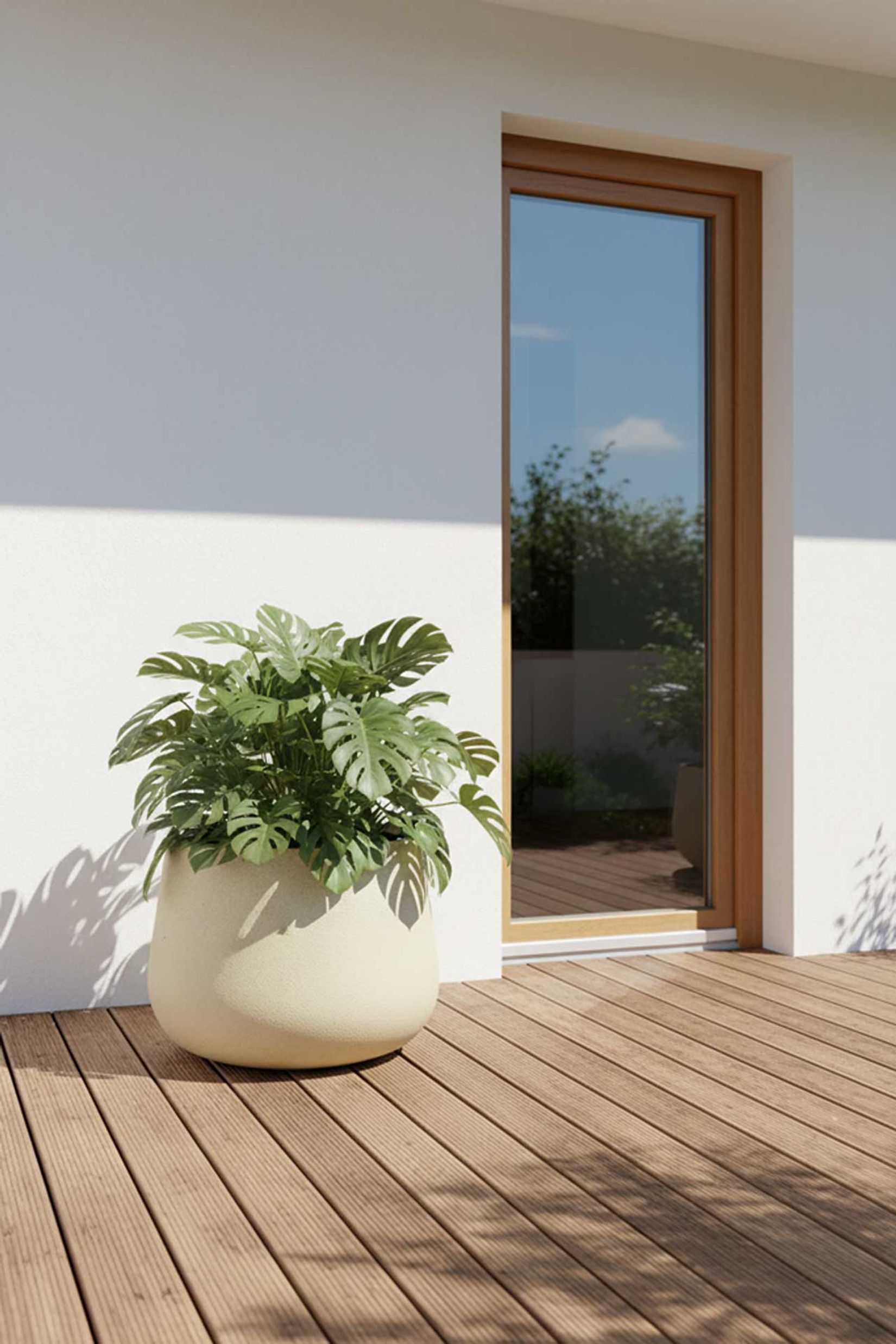 Blumentopf Pflanztopf Fiberglas GIRAR Vesuvcreme