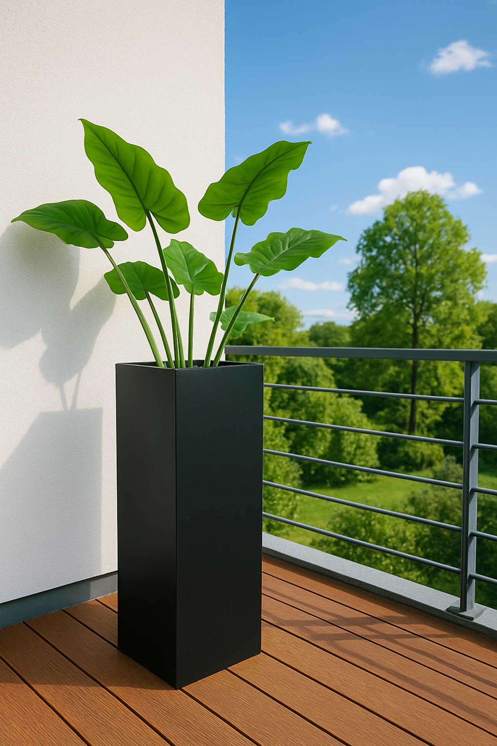 Pflanzkübel Blumenkübel Zink "Block", Anthrazit