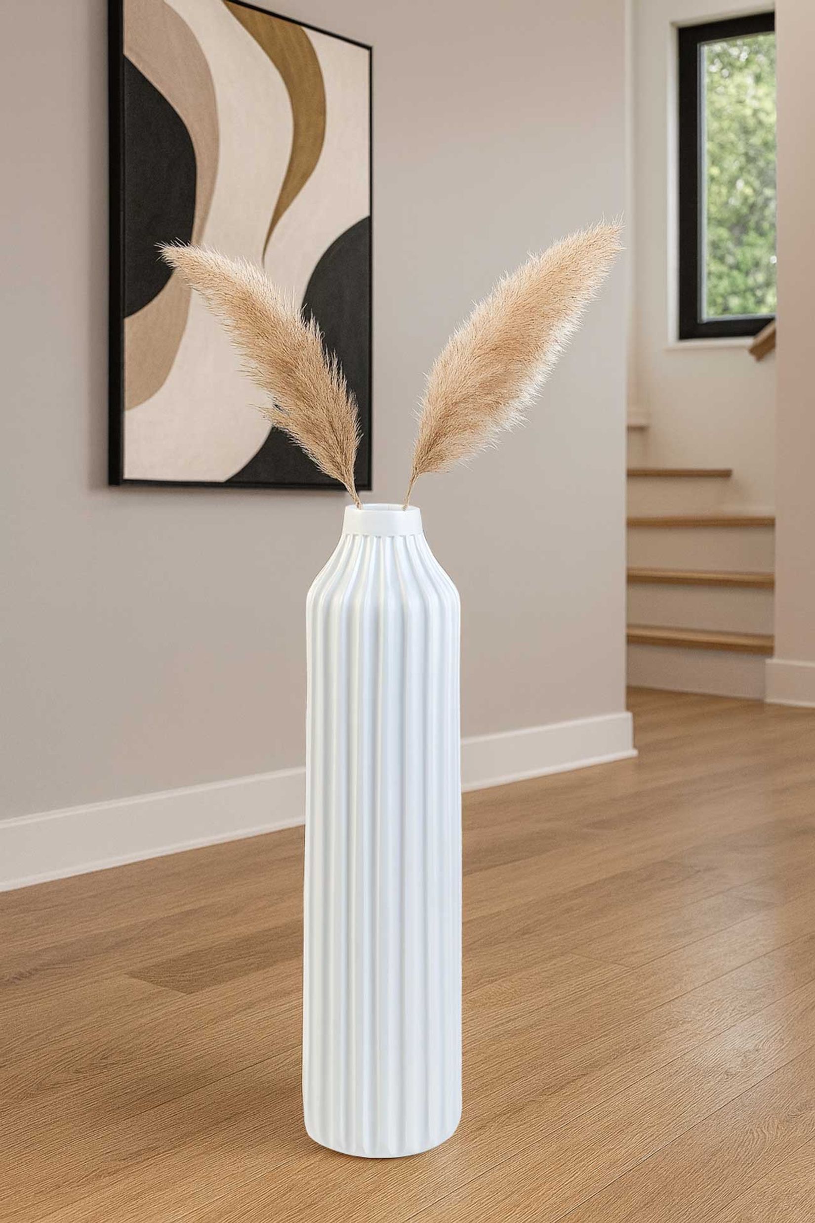 Bodenvase Fiberglas VERTO Weiß Matt