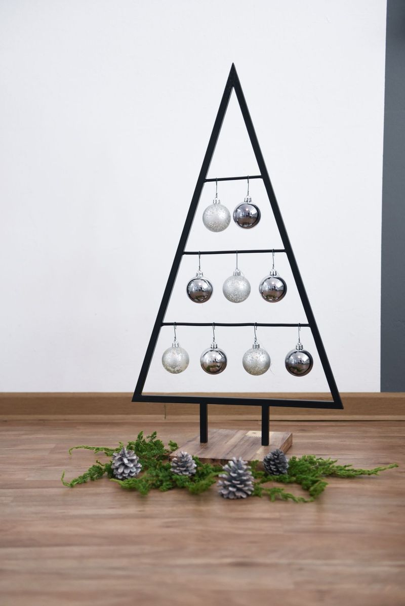 Dekoweihnachtsbaum Weihnachtsbaum Tanne pulverbeschichtetes Stahlblech NOEL - Schwarz | 45x20x78 cm | 105159103457