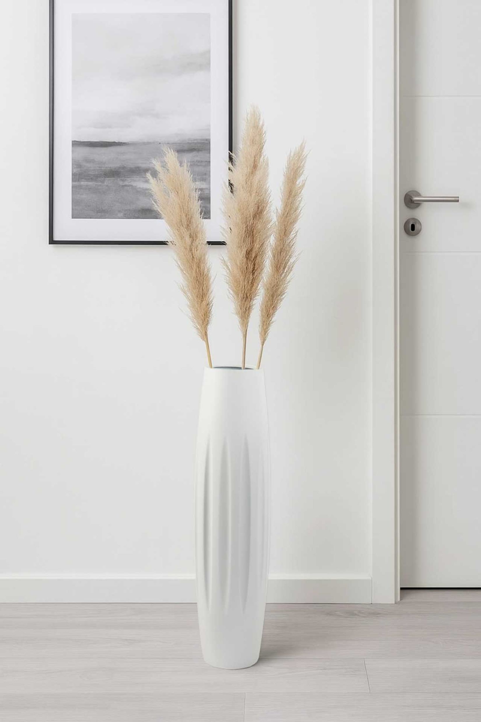 Bodenvase Fiberglas VERTIGA Weiß Matt