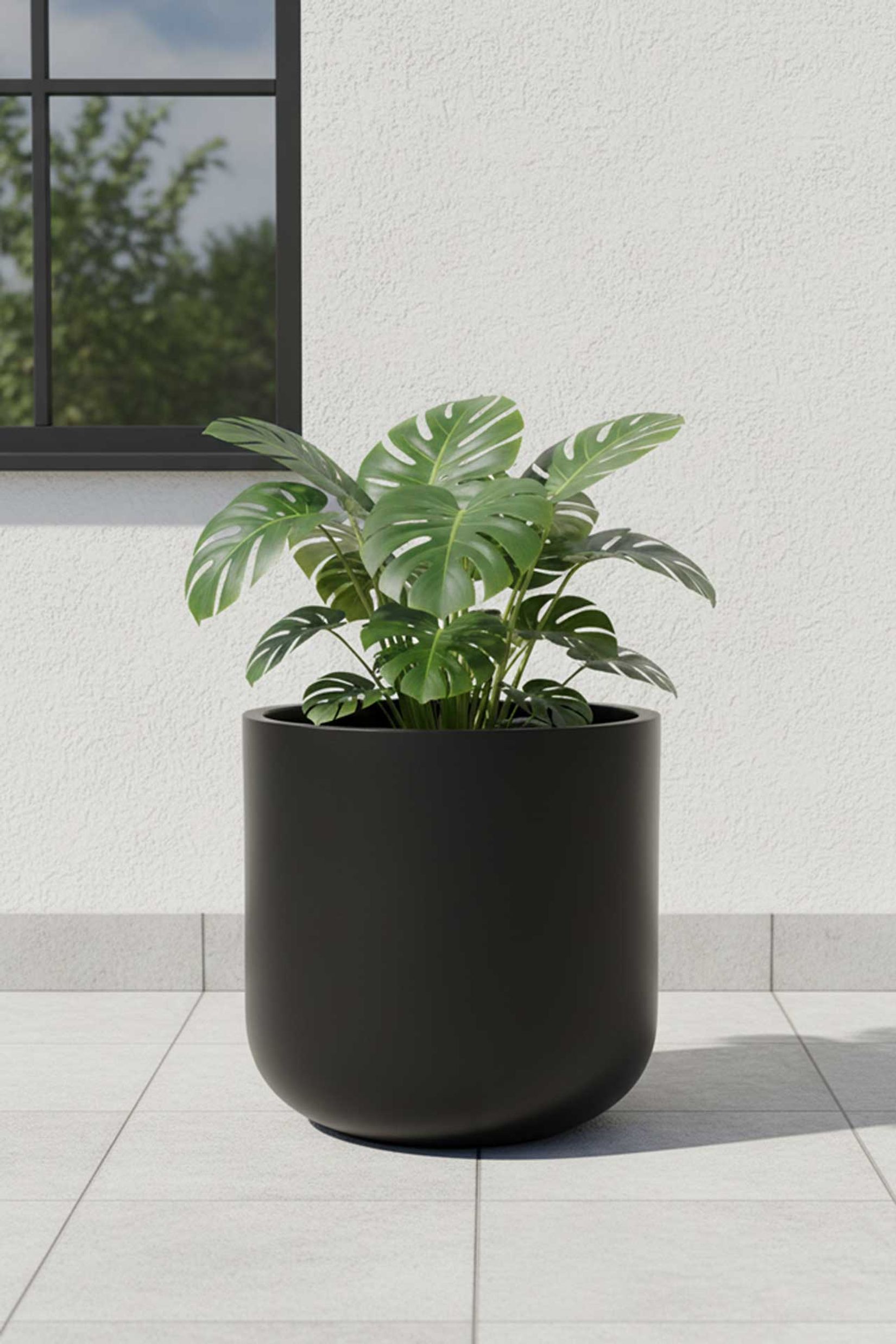 Blumentopf Pflanztopf Fiberglas CHICO Anthrazit