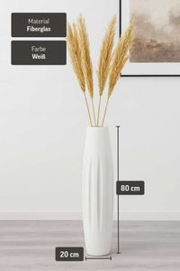 Bodenvase Fiberglas VERTIGA Weiß Matt 
