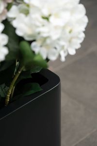 Pflanzkübel Blumenkübel Fiberglas Schwarz Matt MAXI ROUND