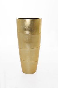 Exklusiver Blumenkübel Pflanzkübel Fiberglas MOENA - Gold Hochglanz