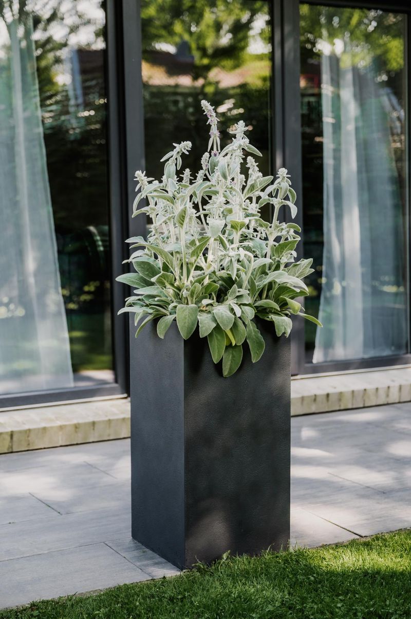 Pflanzkübel Blumenkübel Fiberglas Steinoptik